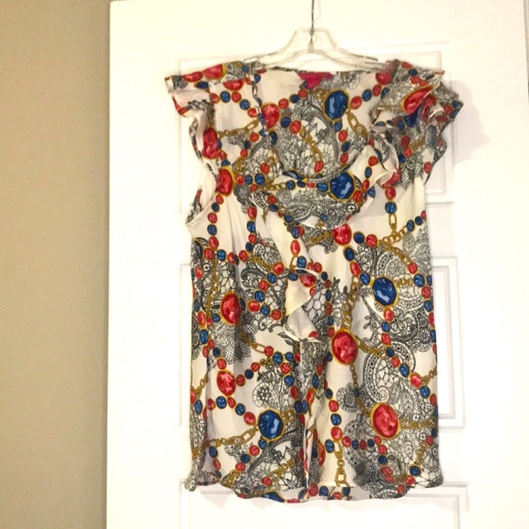 🆕Ruffle trim Silk women’s Top Sunny Leigh Size  XL - Picture 7 of 11